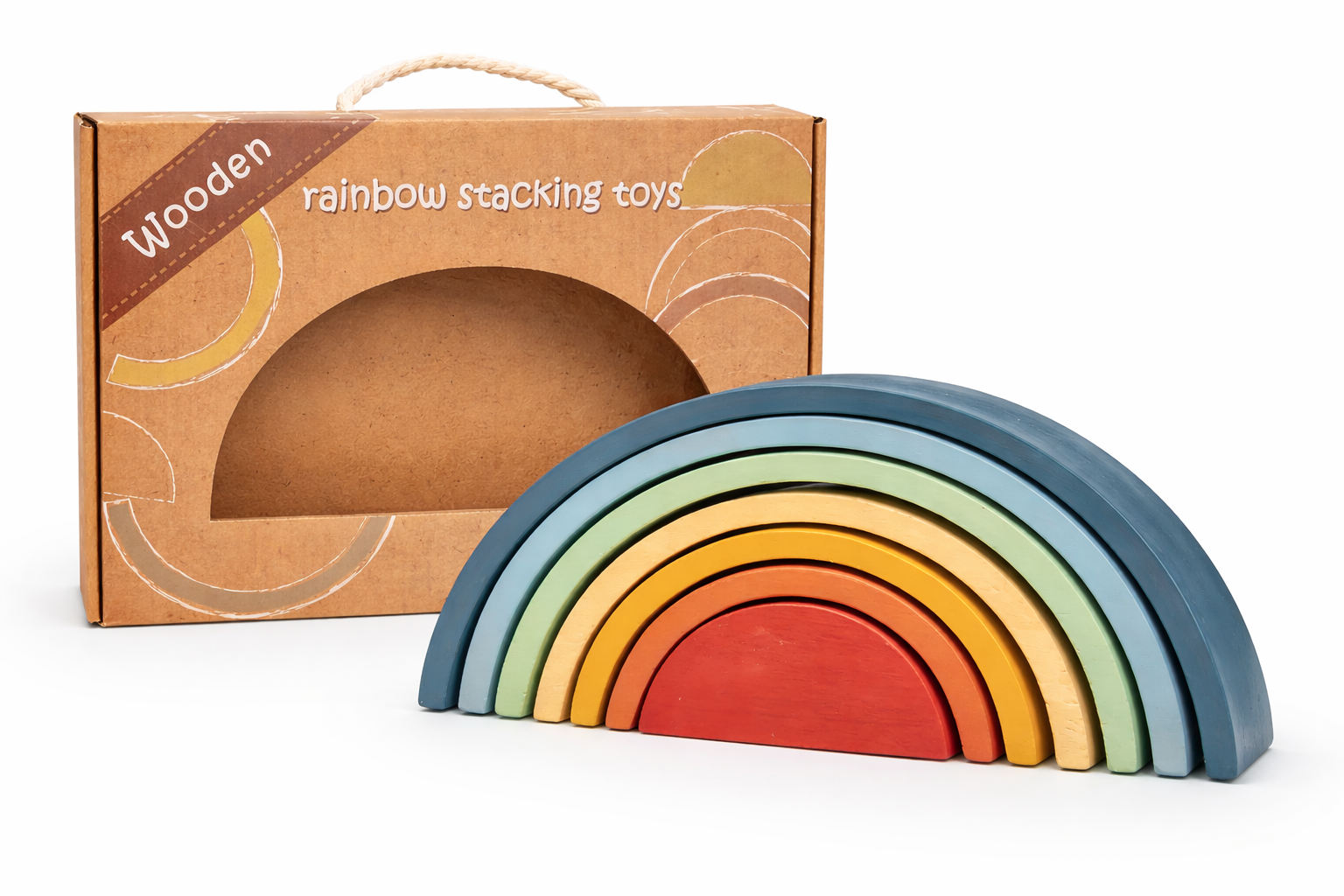 Montessori Regenbogen aus Holz
