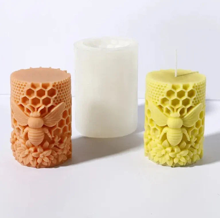 Silikonform Kerzen gießen Bienenwabe - Bastelschachtel - Bastelset - 