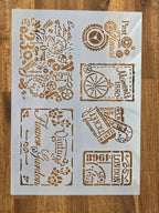 Schablone 21x29,7cm - Vintage-Flower Garden - Bastelschachtel - Schablonen - 