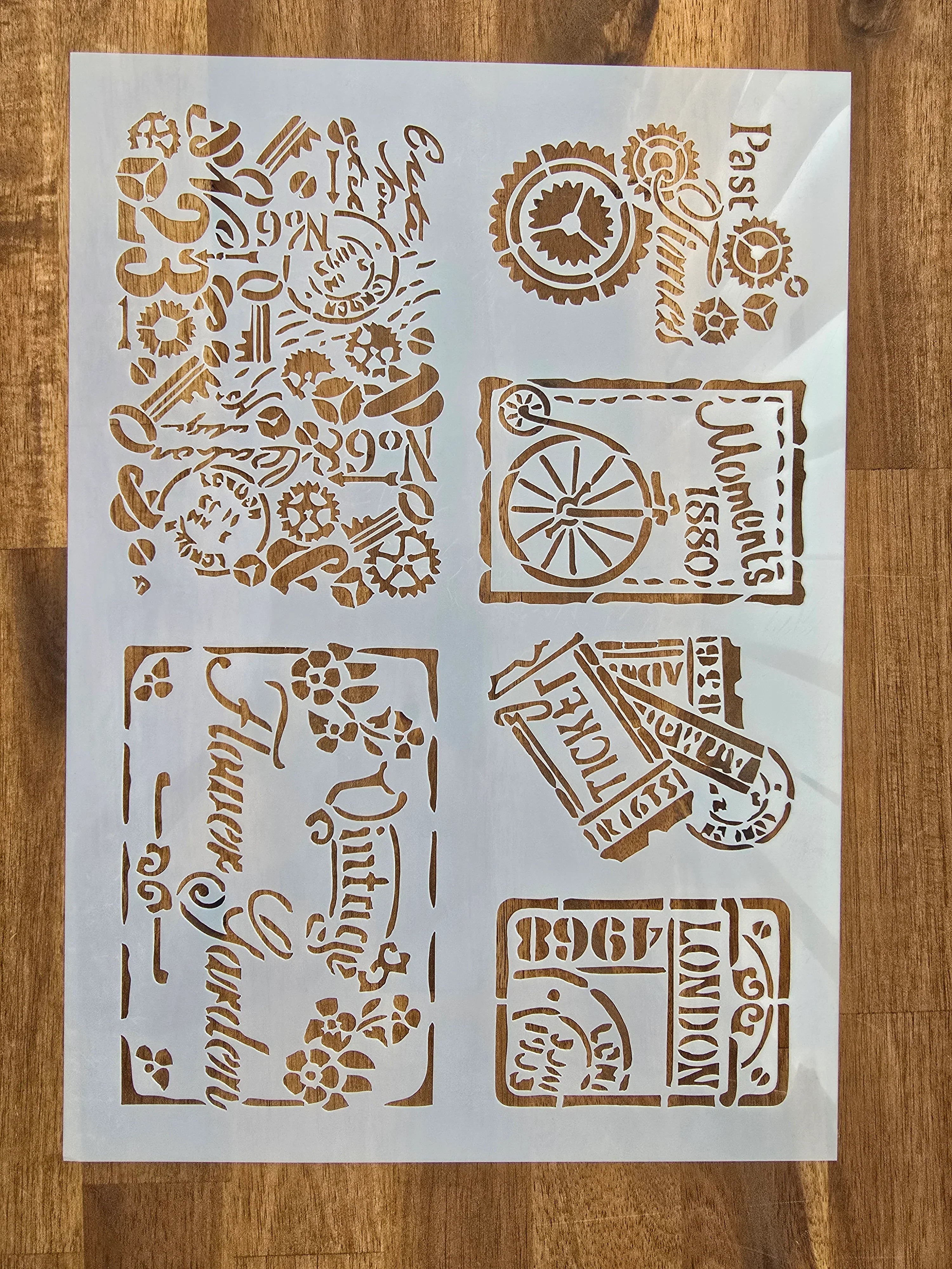 Schablone 21x29,7cm - Vintage-Flower Garden - Bastelschachtel - Schablonen - 