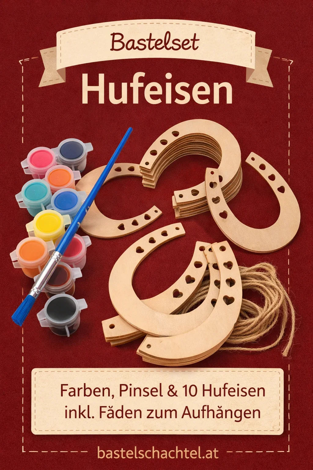 Bastelset Hufeisen Glücksbringer - Bastelschachtel - Bastelset - 