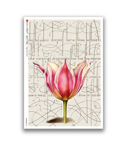Reispapier Kalligraphie  Lilie A5 oder A4