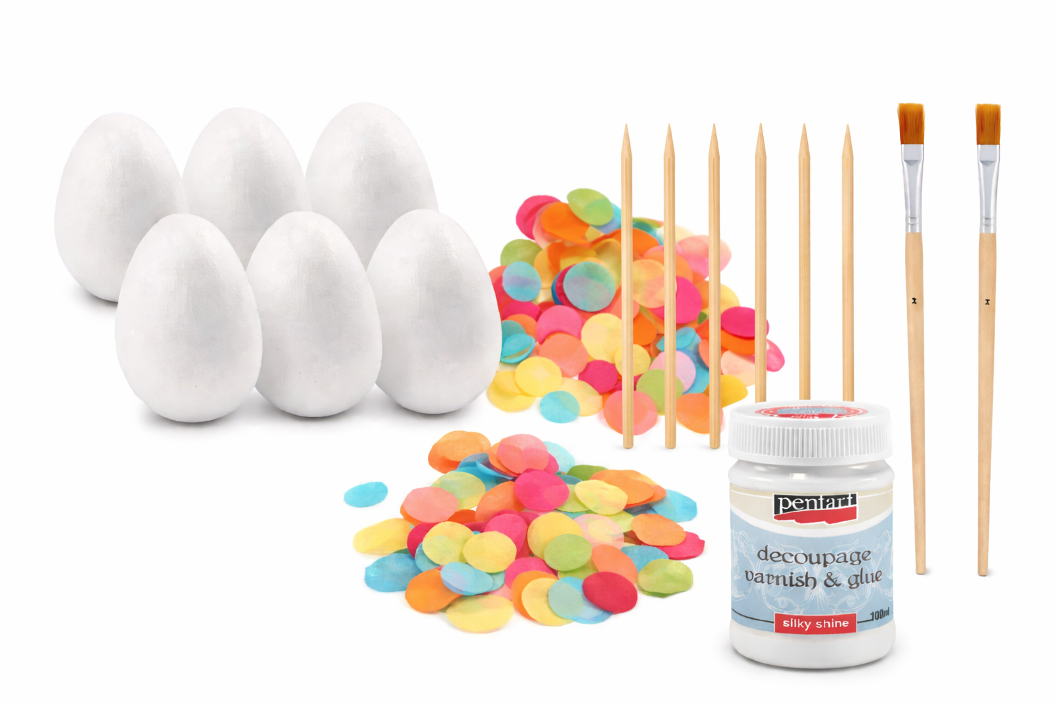 Bunte Konfetti Eier Kinder Bastelset