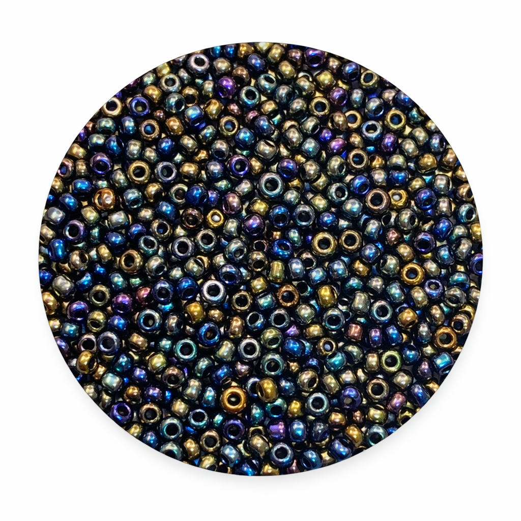 Rocailles Glasperlen 2mm metallic bunt