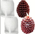 Silikonform Kerzen gießen Zapfen 2er Set - Bastelschachtel - Bastelset - 