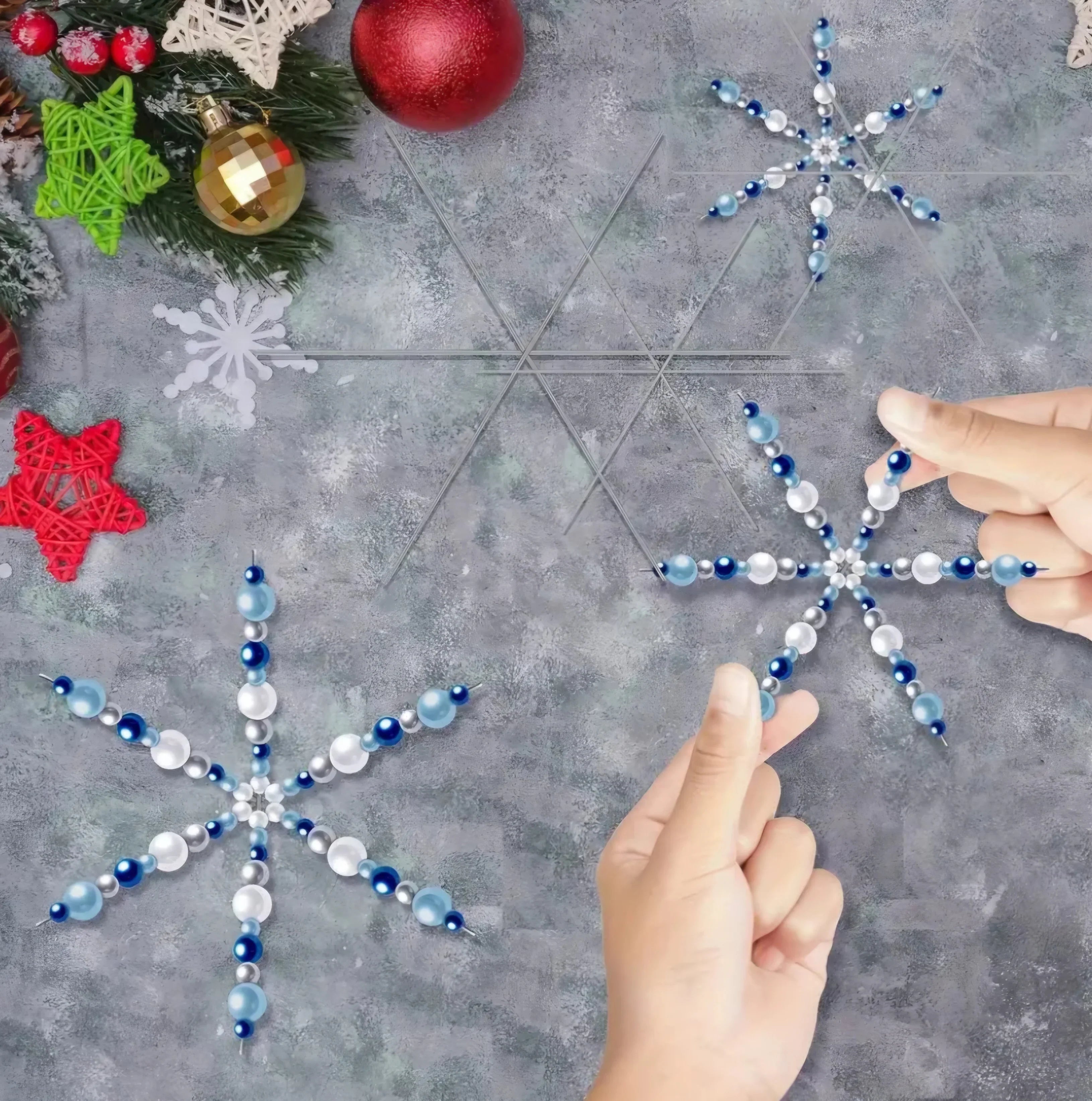 Metall Basteldraht Stern für Schmuck und Deko 6er Set in 3 Größen - Bastelschachtel - Offline Shop - 