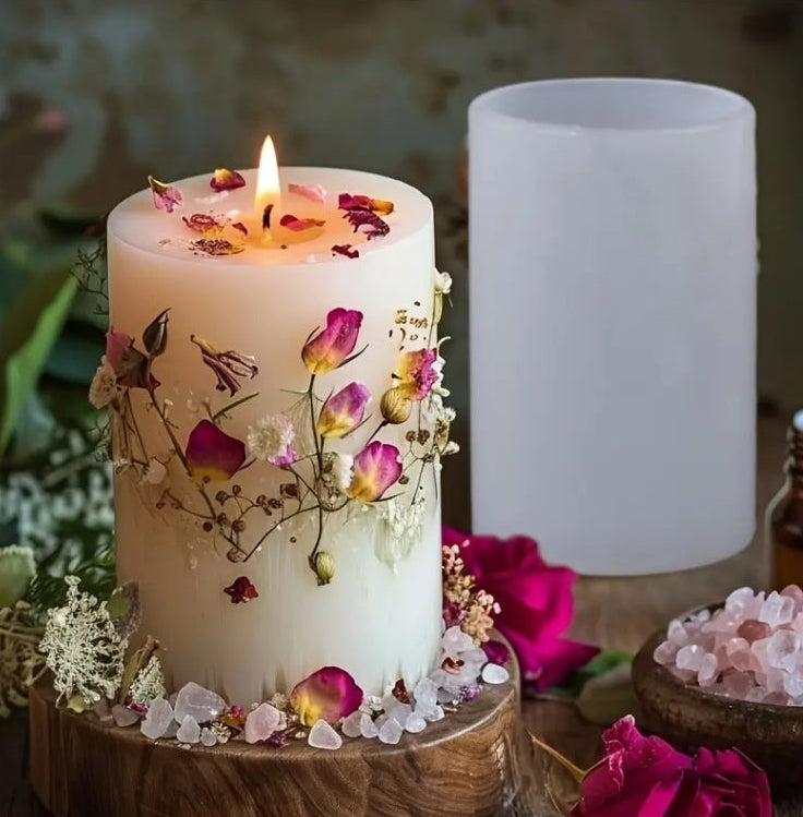 Silikonform Kerzen gießen 5er Set Zylinder