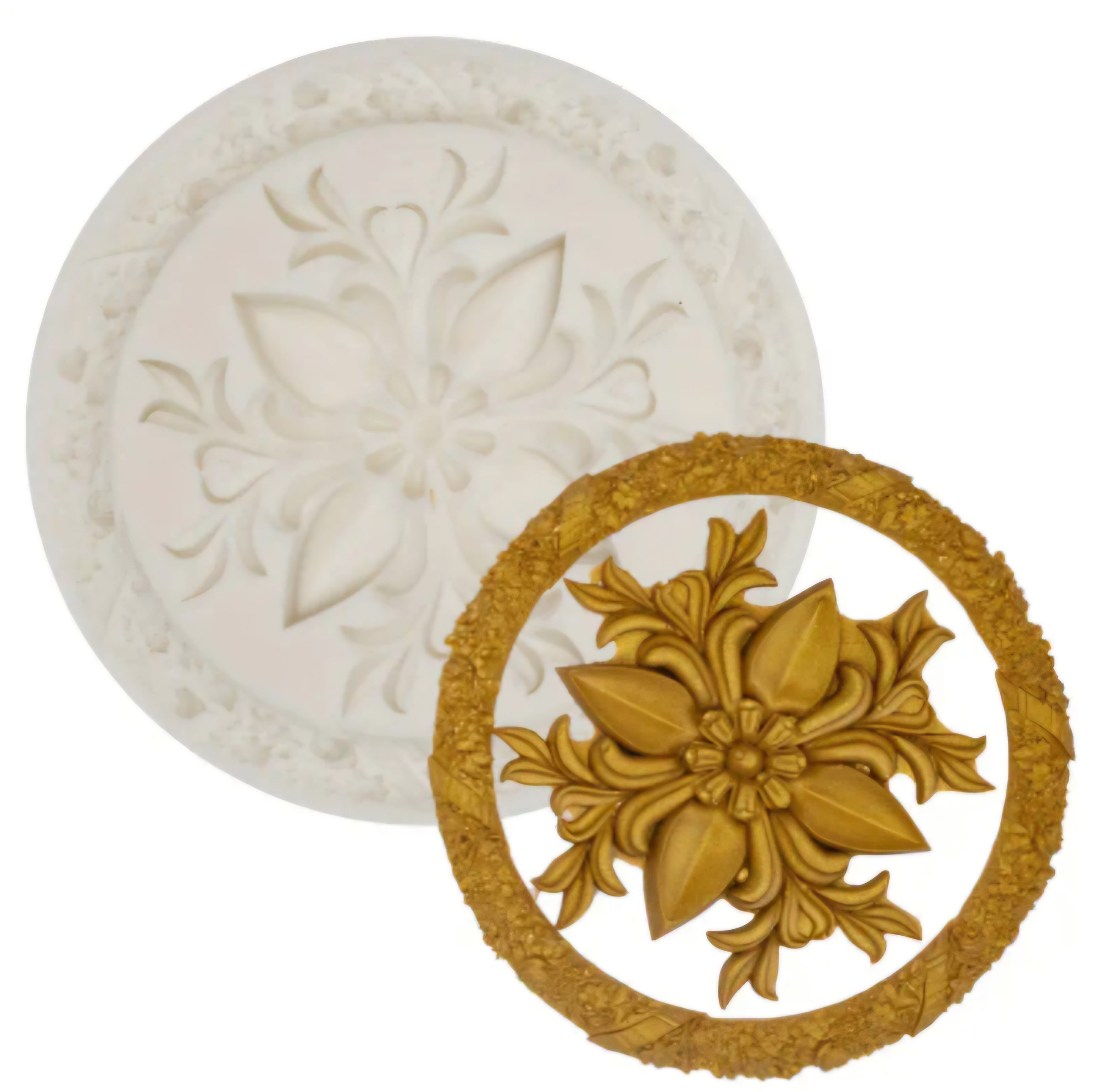 Silikonform - Blumenmedaille