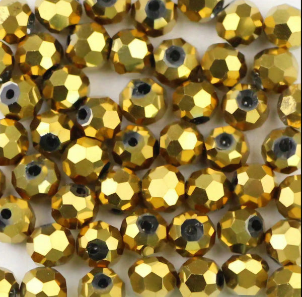 Glasperlen metallic 6mm