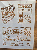 Schablone 21x29,7cm - Vintage-Flower Garden - Bastelschachtel - Schablonen - 