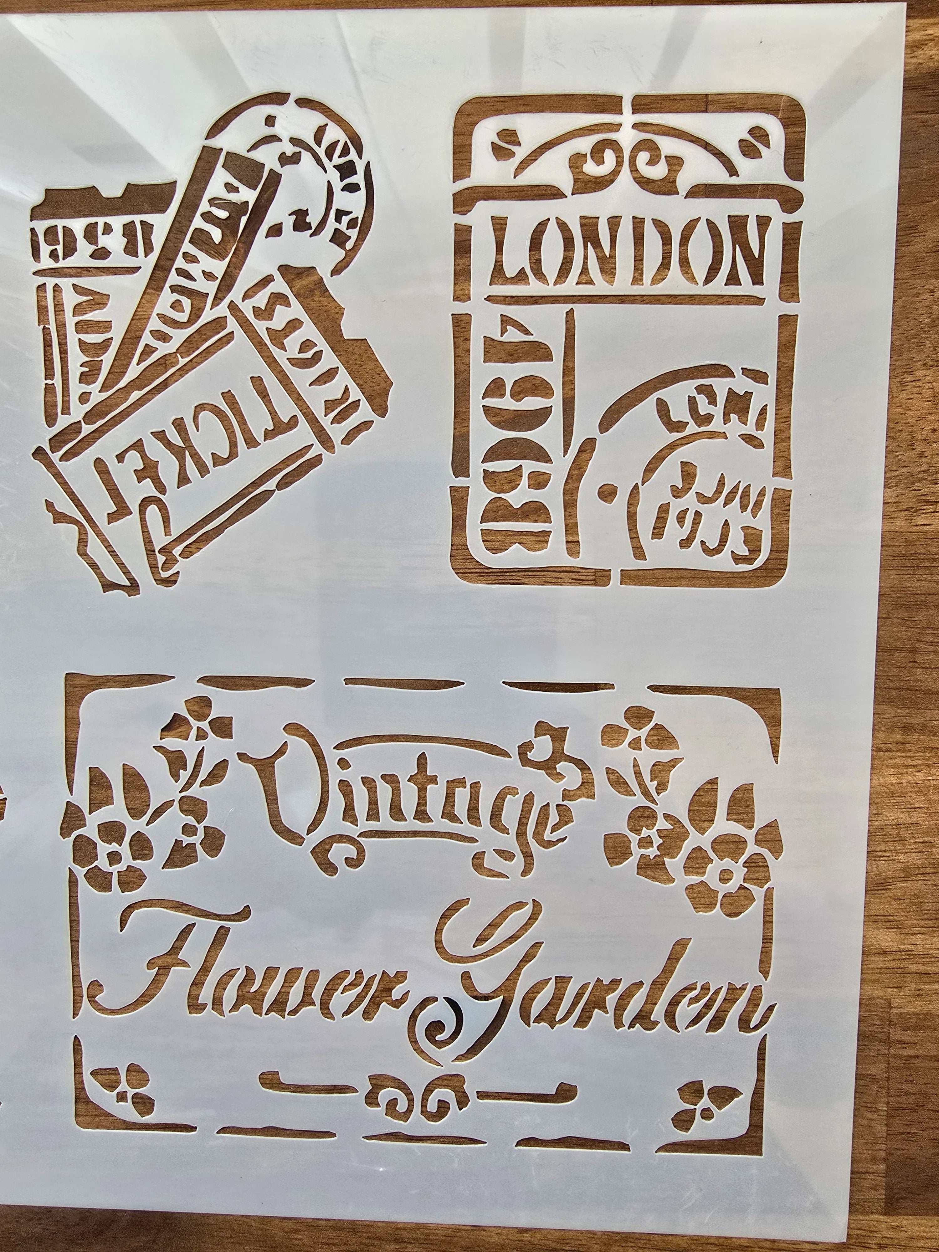 Schablone 21x29,7cm - Vintage-Flower Garden - Bastelschachtel - Schablonen - 