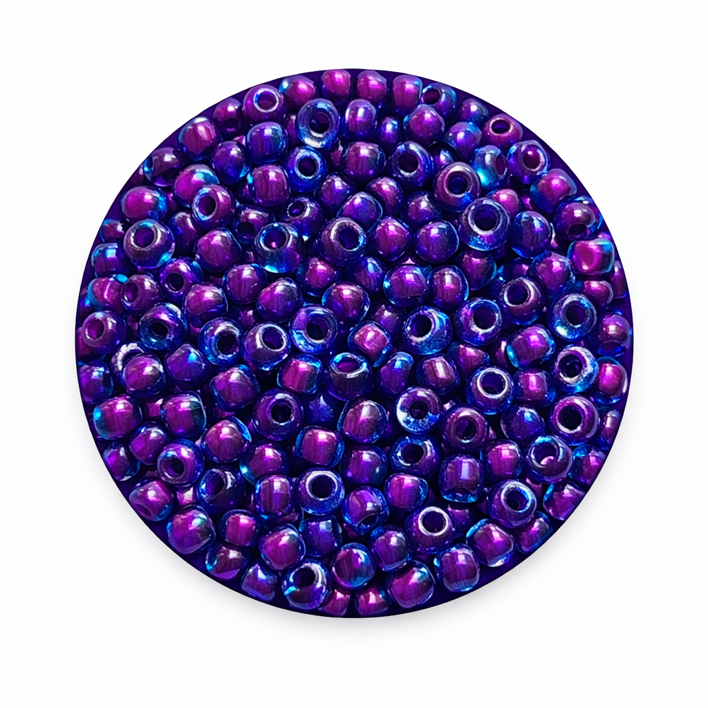 Rocailles Glasperlen 2mm blau-violett glänzend