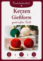 Silikonform Kerzen gießen gestreifter Ball