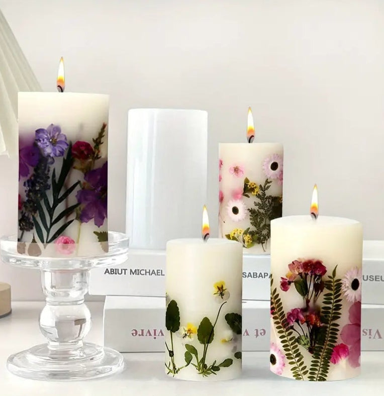 Silikonform Kerzen gießen 5er Set Zylinder