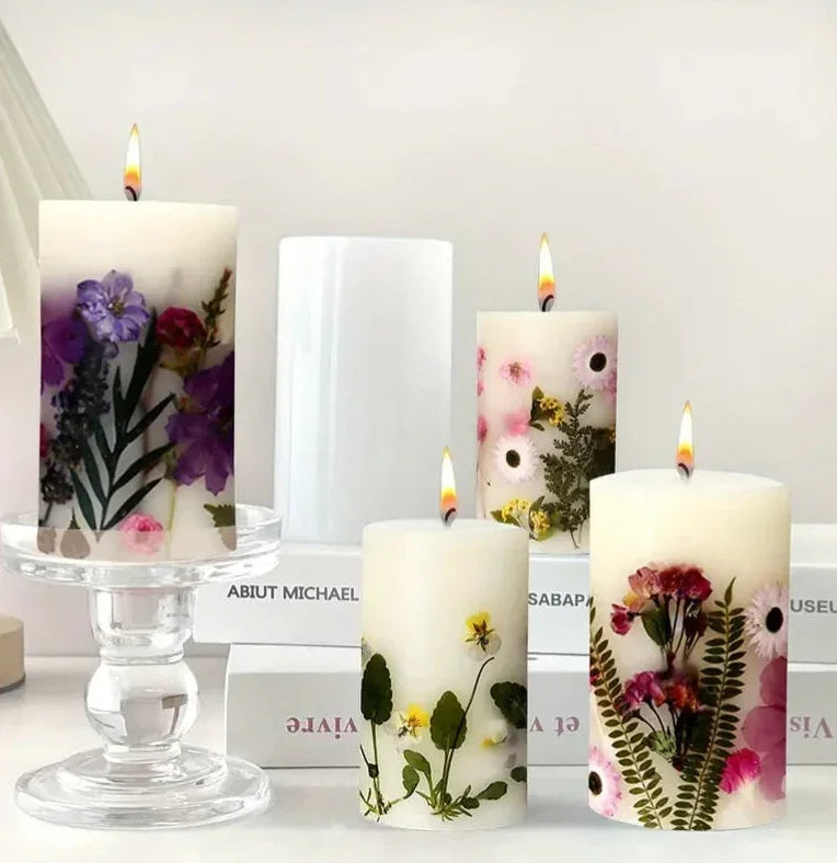 Silikonform Kerzen gießen 5er Set Zylinder - Bastelschachtel - Bastelset - 