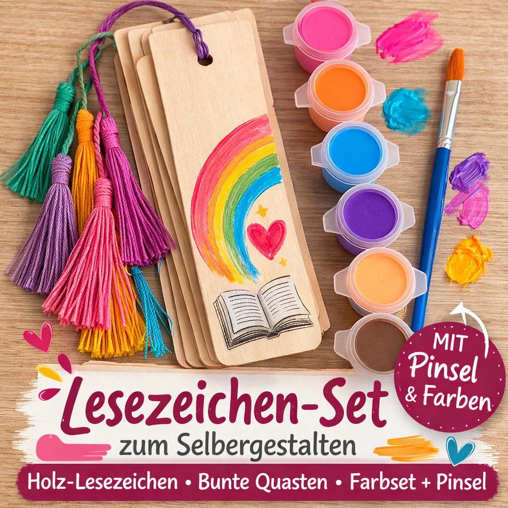 Lesezeichenset Holz zum Selbstgestalten