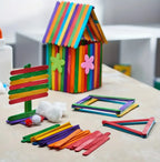 Holzstäbchen bunt 50er Set regenbogen - Bastelschachtel - Offline Shop - 