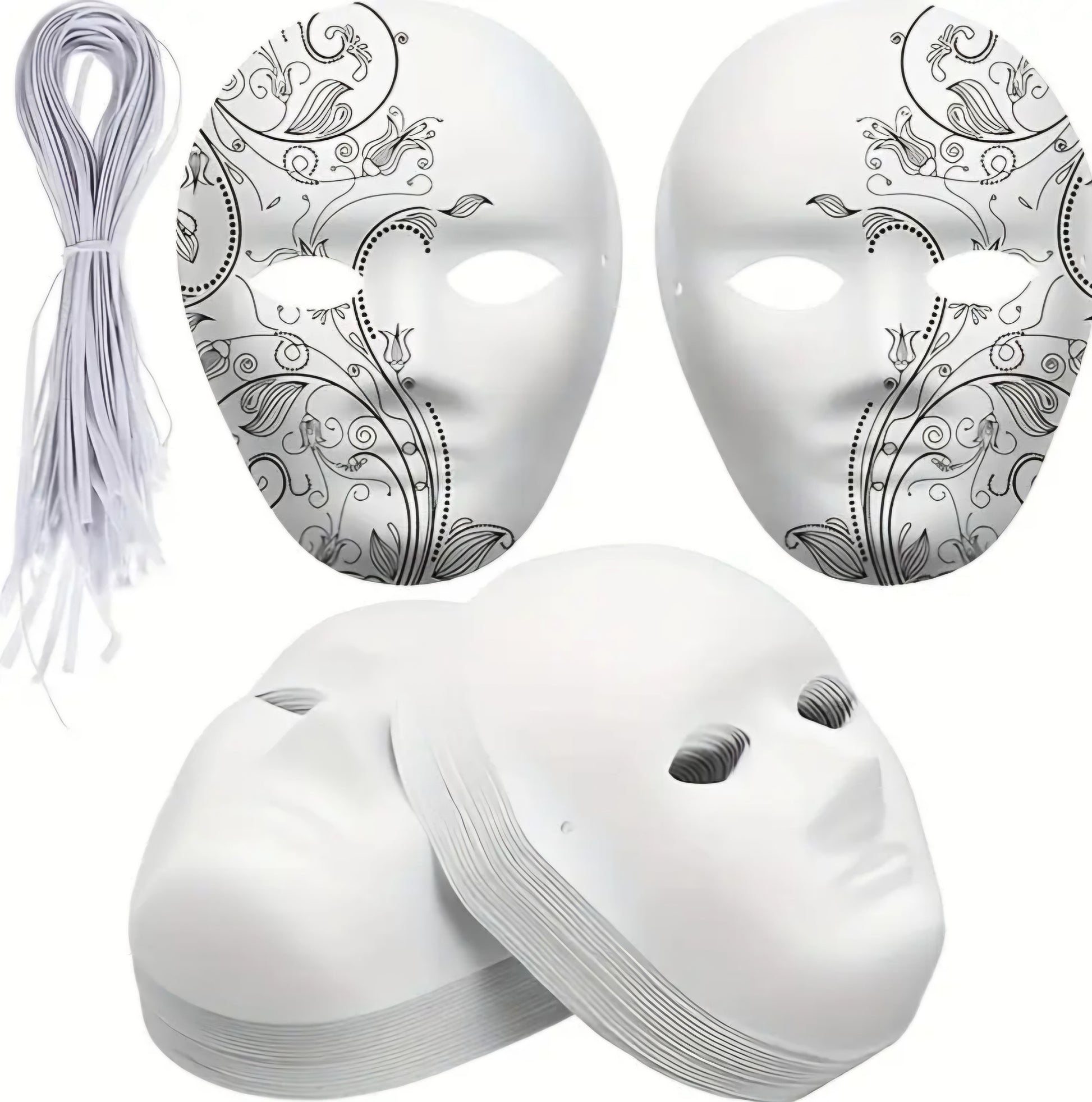 Leermaske Pulpmaske zum Anmalen - 4er Set