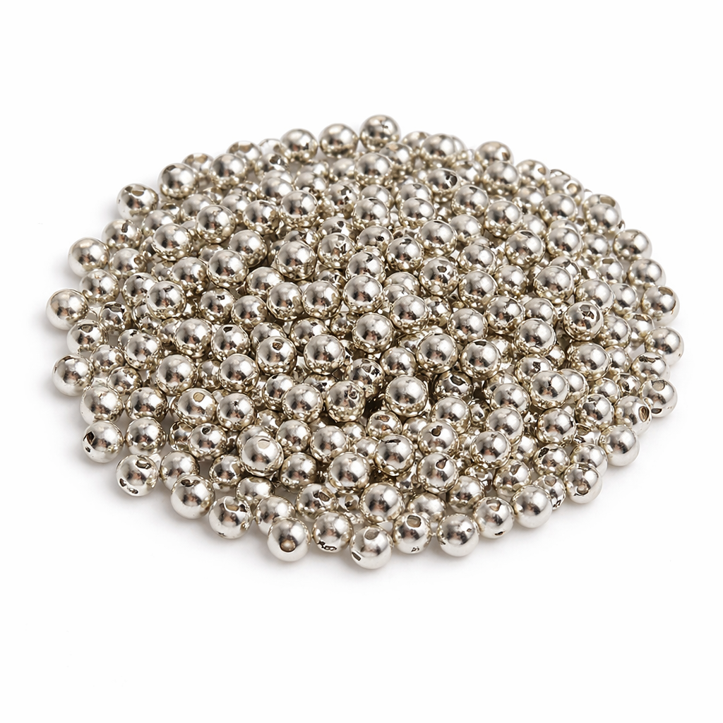 Rocailles Glasperlen 2mm silber glänzend