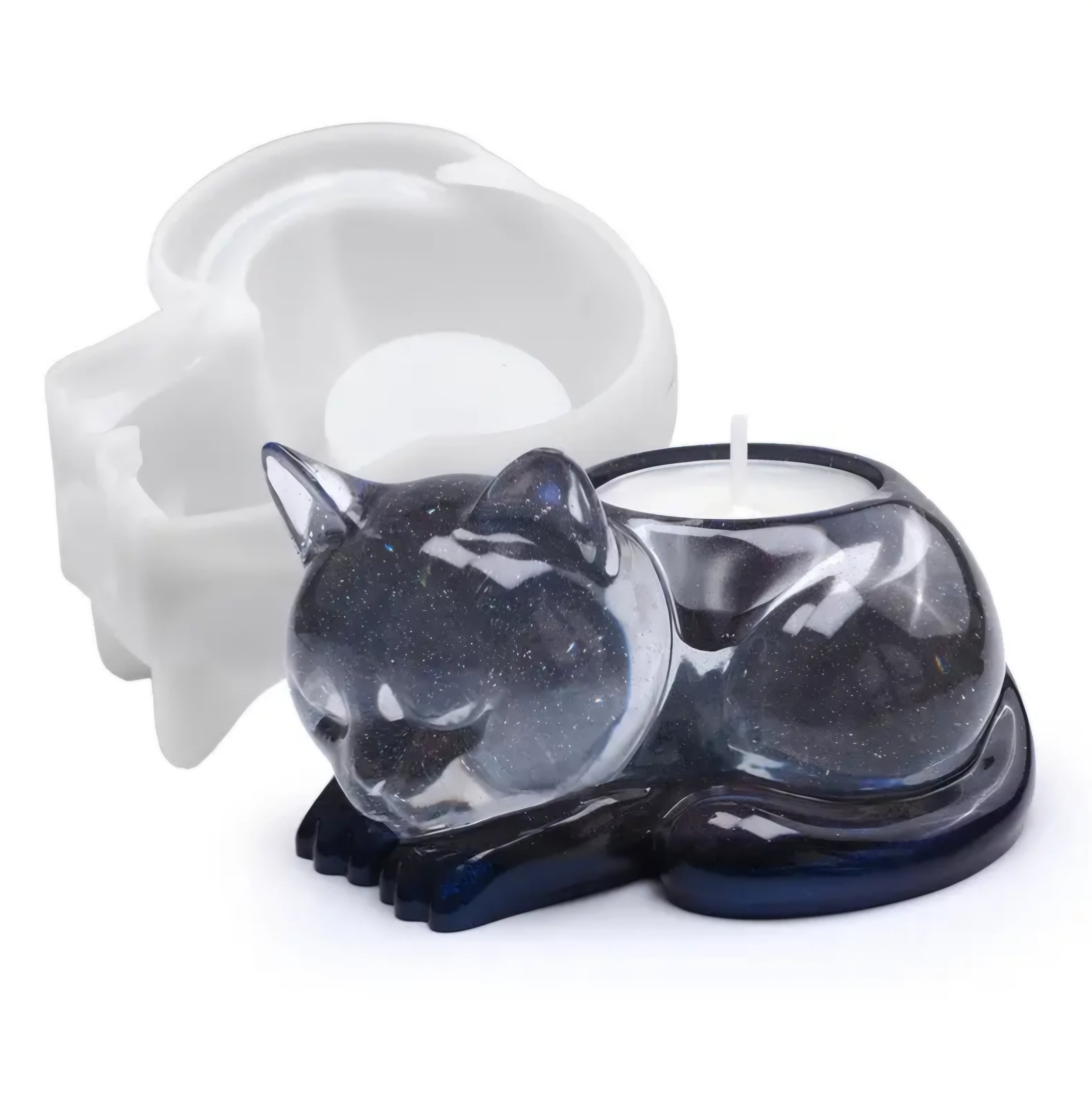 Silikonform - Katze Teelicht