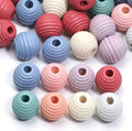 Holzperlen - gerillt pastell - Bastelschachtel - Holz Produkte/ Set - 