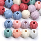 Holzperlen - gerillt pastell - Bastelschachtel - Holz Produkte/ Set - 