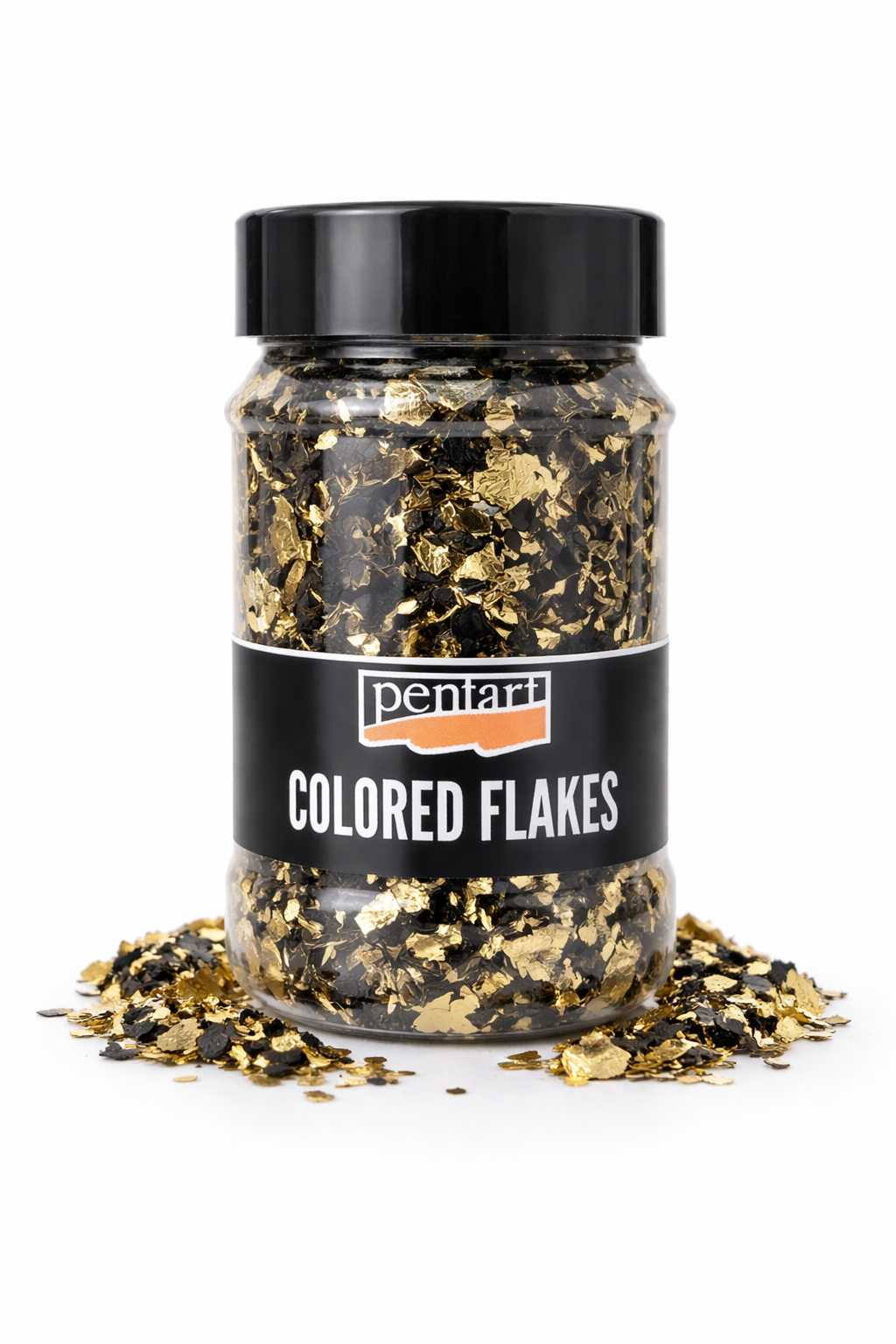Pentart Colored Flakes Schwarz Gold 1g