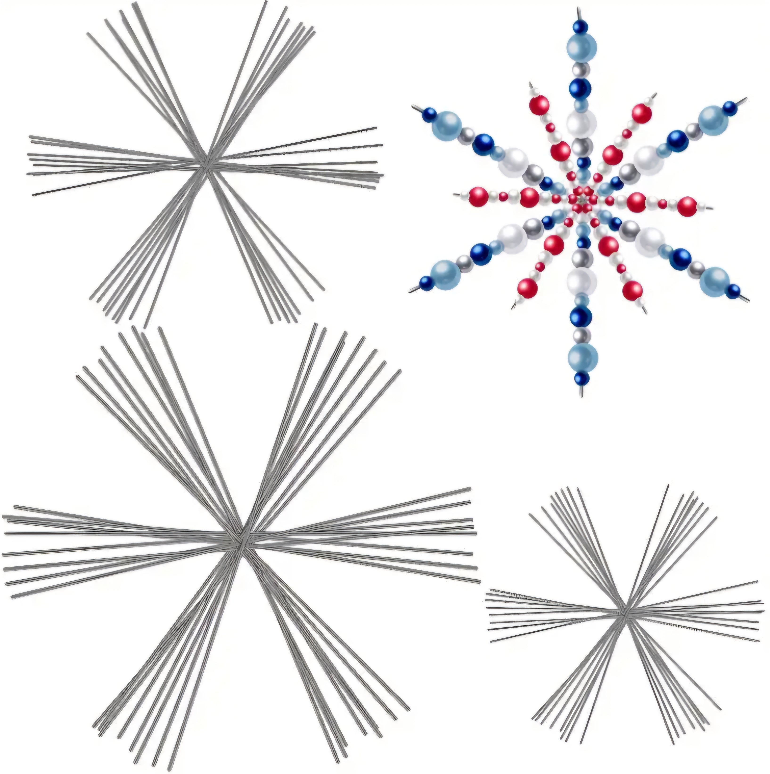 Metall Basteldraht Stern für Schmuck und Deko 6er Set in 3 Größen