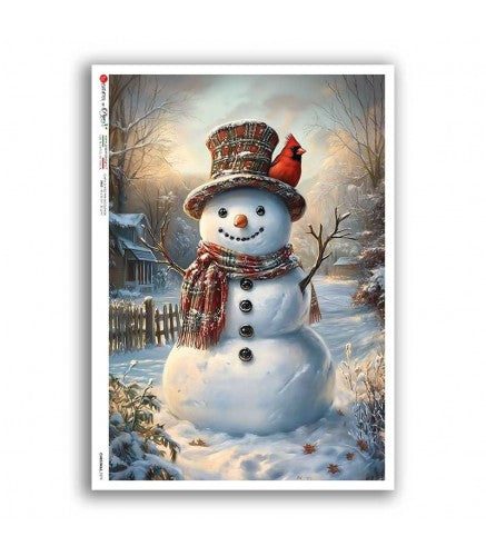 Reispapier - Schneemann A5