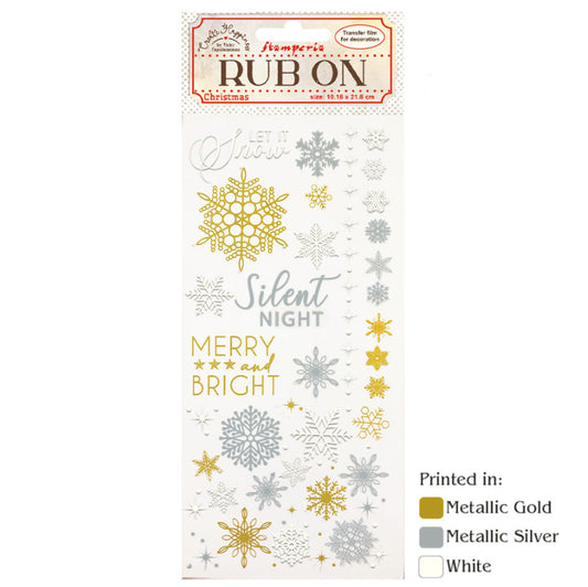 Rub on 10,2x21,6cm - Create happiness - Christmas snowflakes