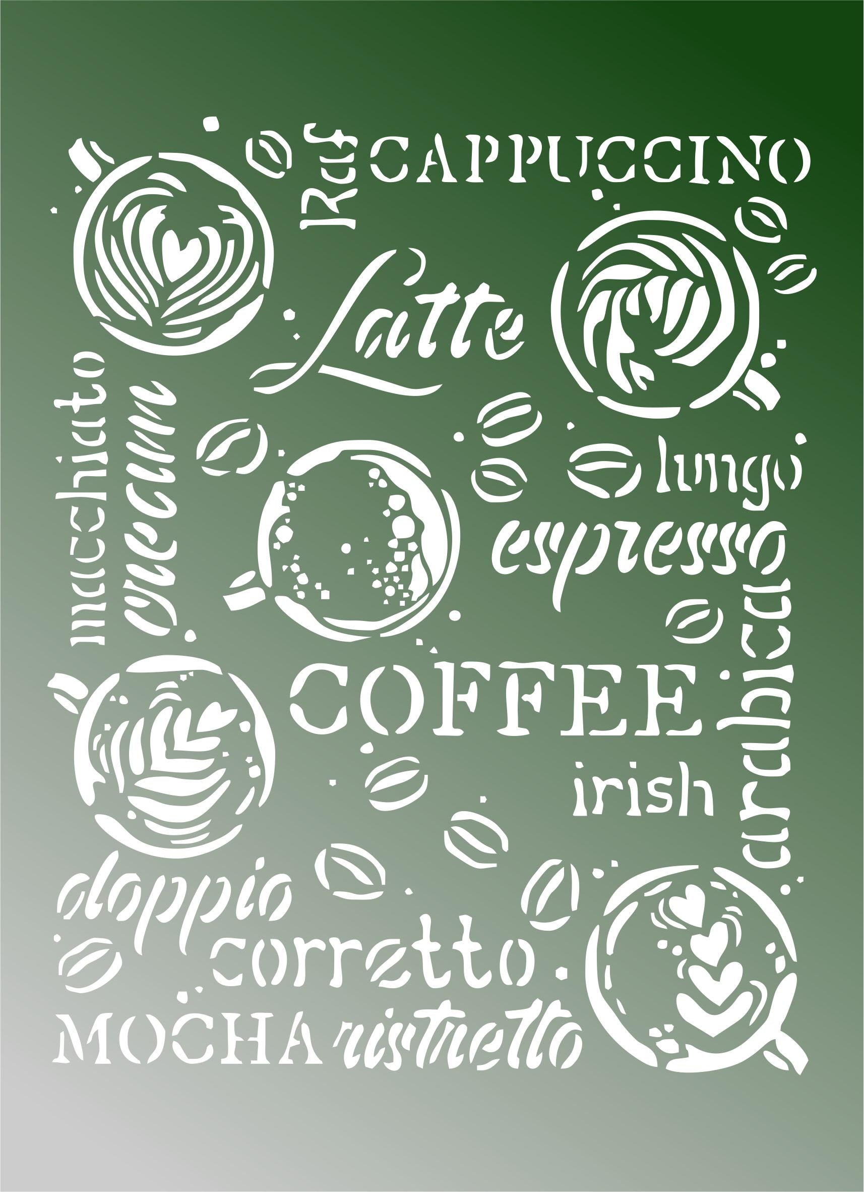 Schablone 14,5x20cm - Coffee - Bastelschachtel