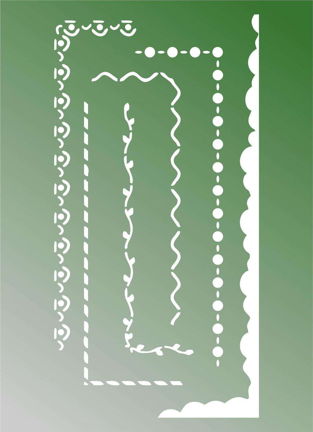 Schablone 14,5x20cm - Create happiness, borders 1. - Bastelschachtel