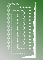 Schablone 14,5x20cm - Create happiness, borders 1. - Bastelschachtel