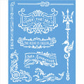 Schablone 20x25cm - Songs of the sea - Plates and trident - Bastelschachtel