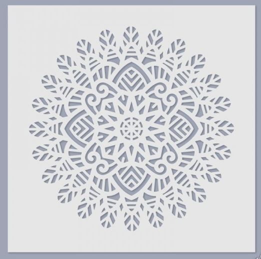 Schablone 24,5x24,5cm - Mandala 02. - Bastelschachtel