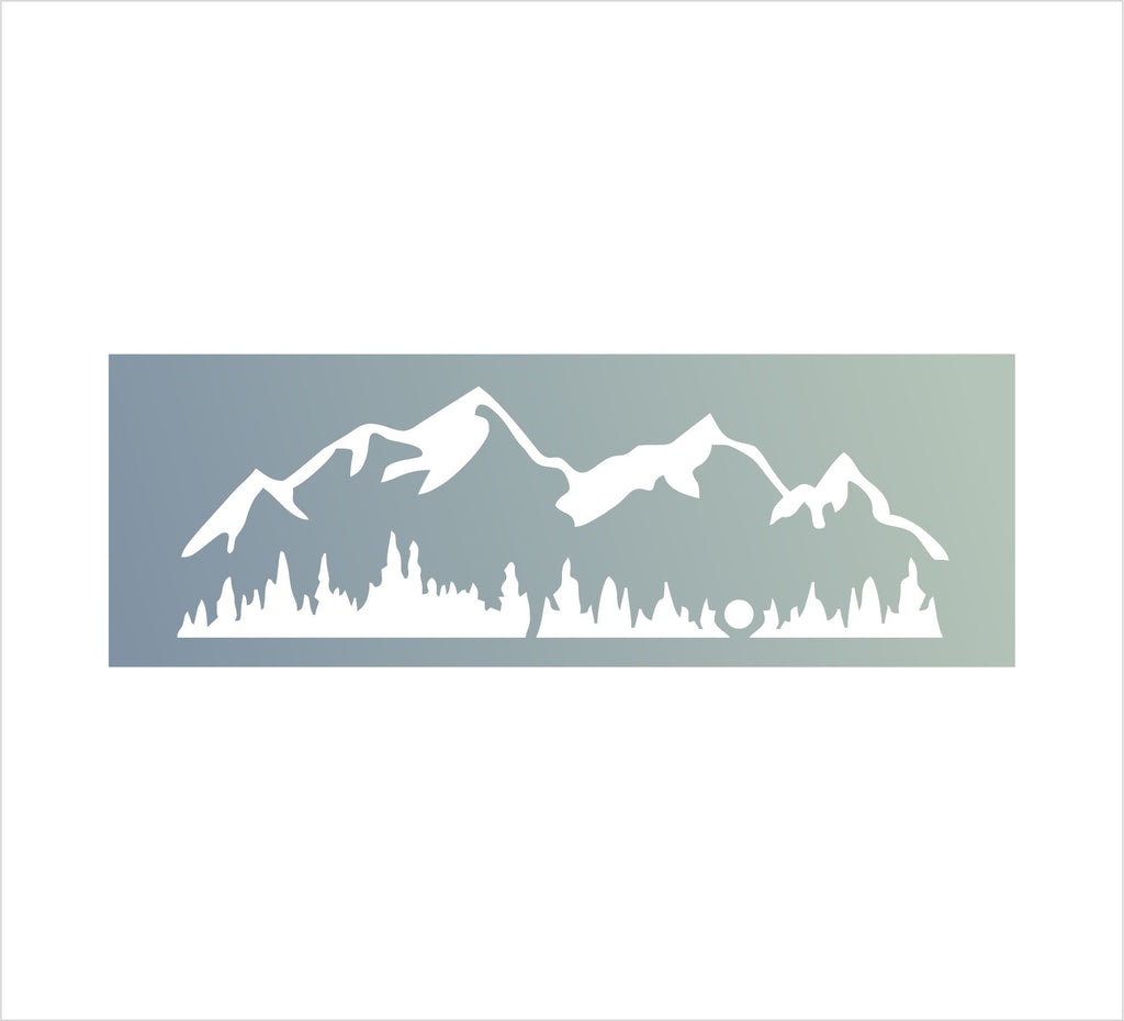 Schablone - Berge - Bastelschachtel