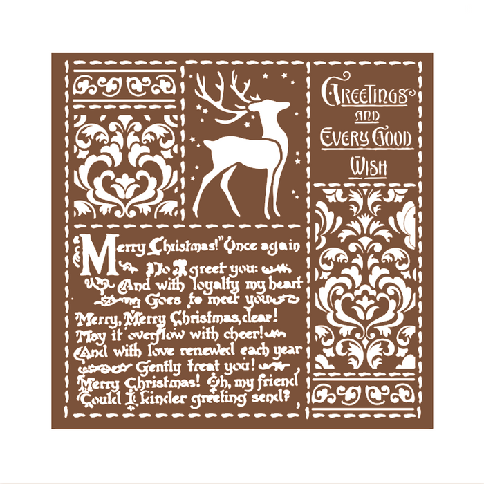 Schablone 18x18cm - Christmas greetings - Christmas letters