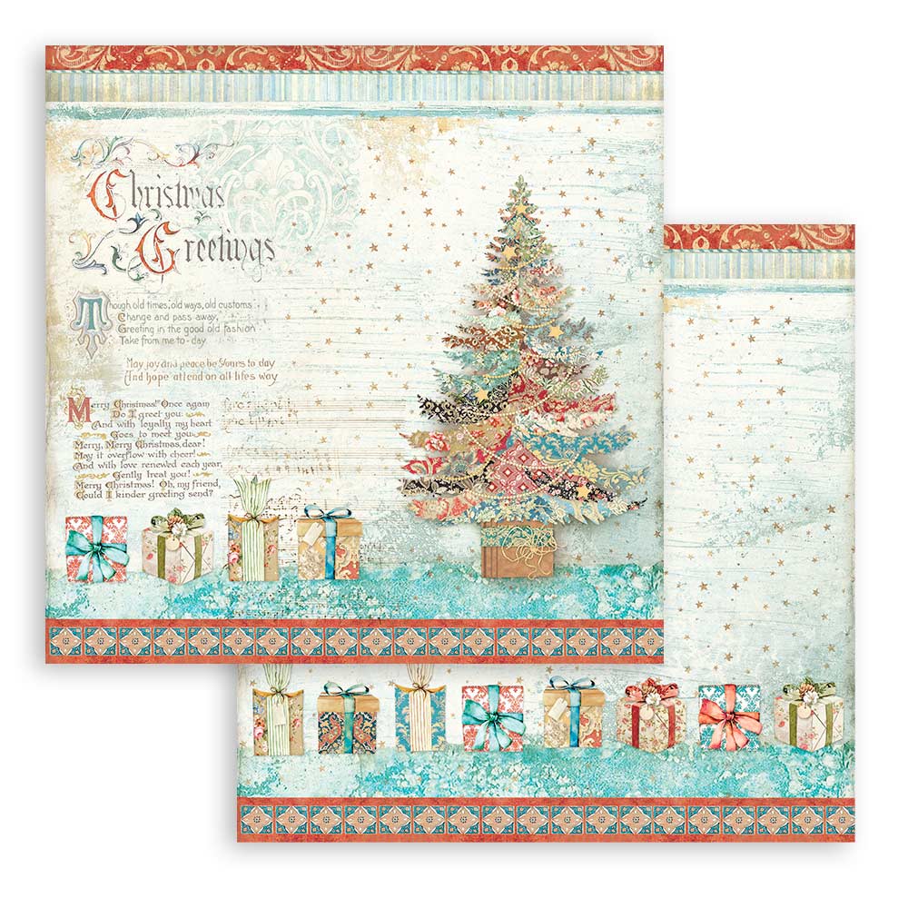 Scrapbook Papierblock 12"x12" - Christmas greetings