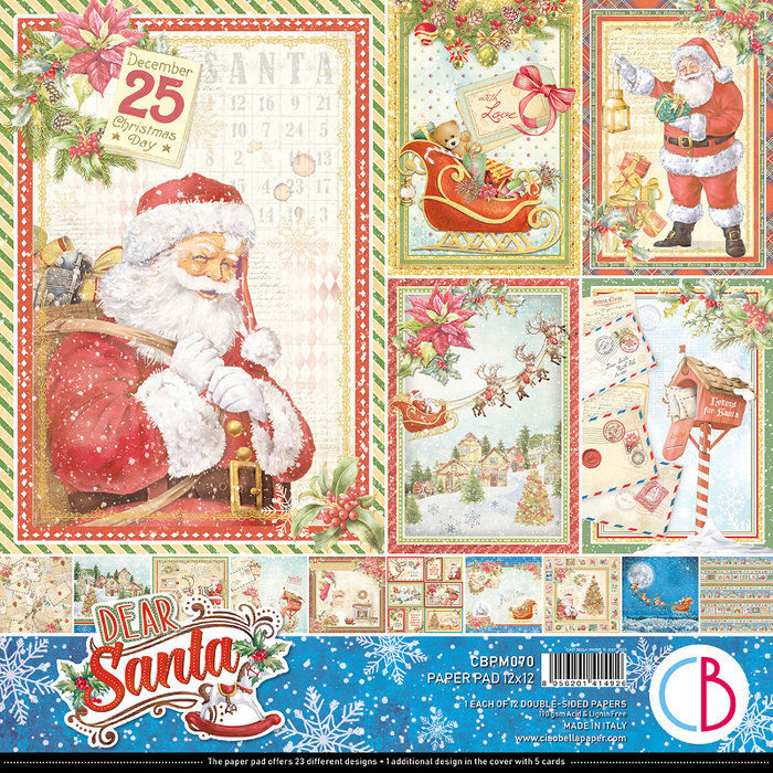 Scrapbook Papierblock 12"x12" - Dear Santa