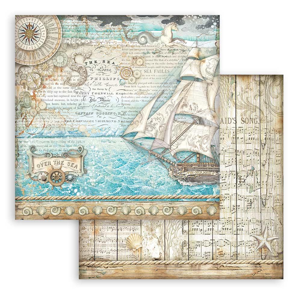 Scrapbook Papierblock 12"x12" - Songs of the sea - Maxi background selection - Bastelschachtel - Bastelpapier - 