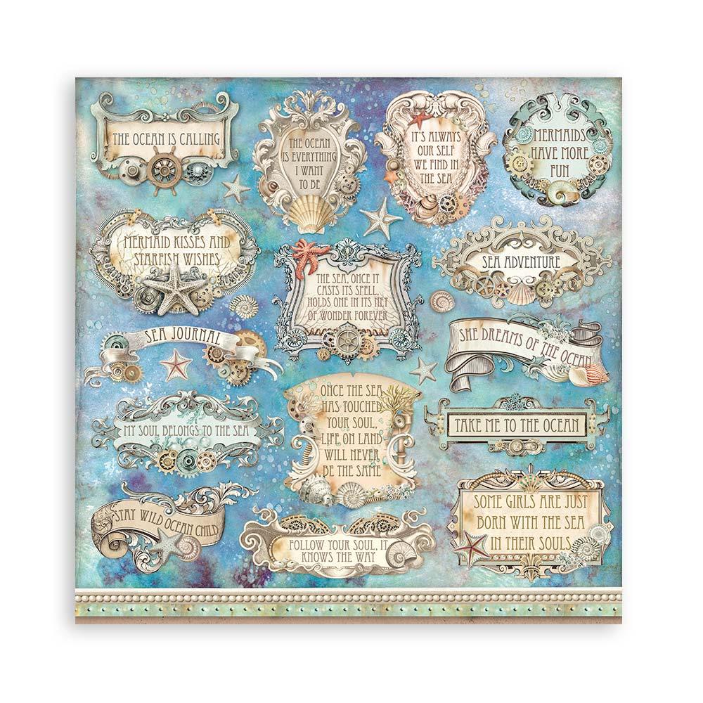Scrapbook Papierblock 12"x12" - Songs of the sea - Maxi background selection - Bastelschachtel - Bastelpapier - 