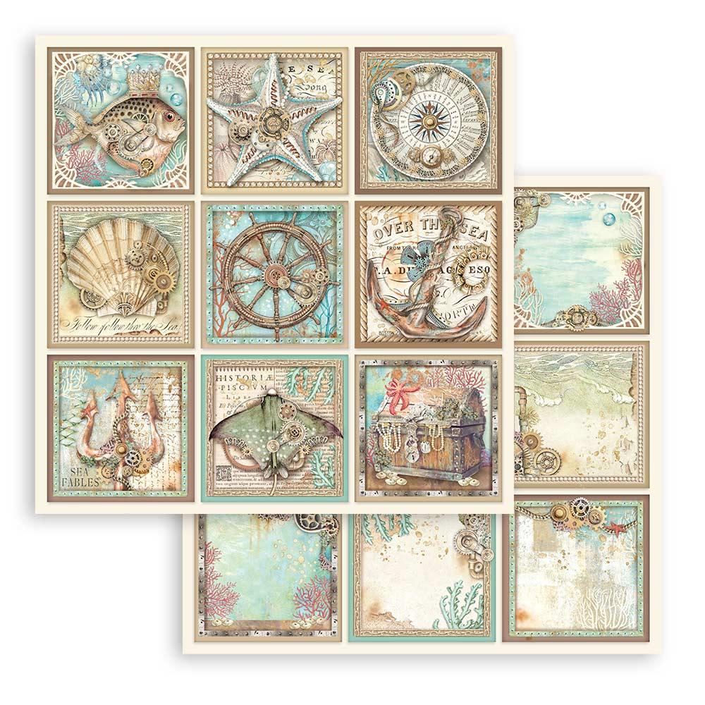 Scrapbook Papierblock 12"x12" - Songs of the sea - Maxi background selection - Bastelschachtel - Bastelpapier - 