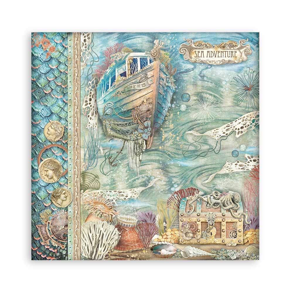 Scrapbook Papierblock 12"x12" - Songs of the sea - Maxi background selection