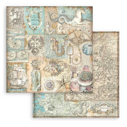 Scrapbook Papierblock 12"x12" - Songs of the sea - Maxi background selection