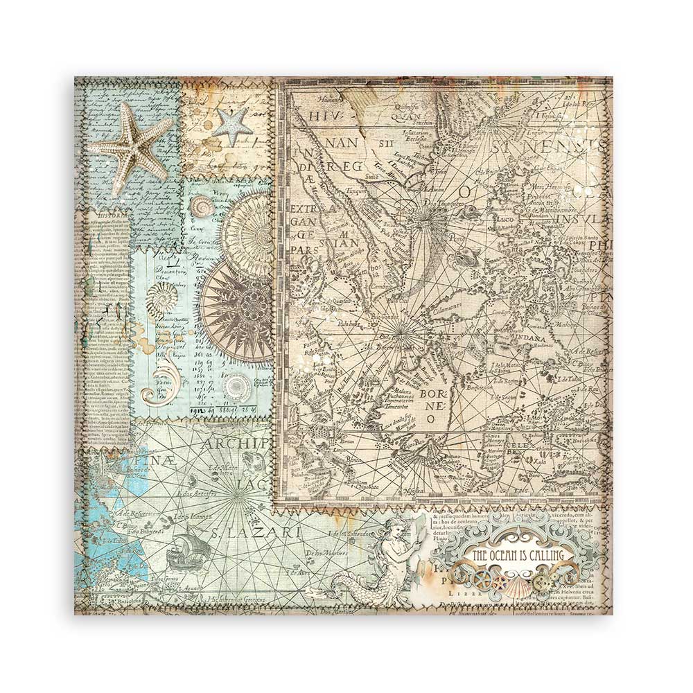 Scrapbook Papierblock 12"x12" - Songs of the sea - Maxi background selection