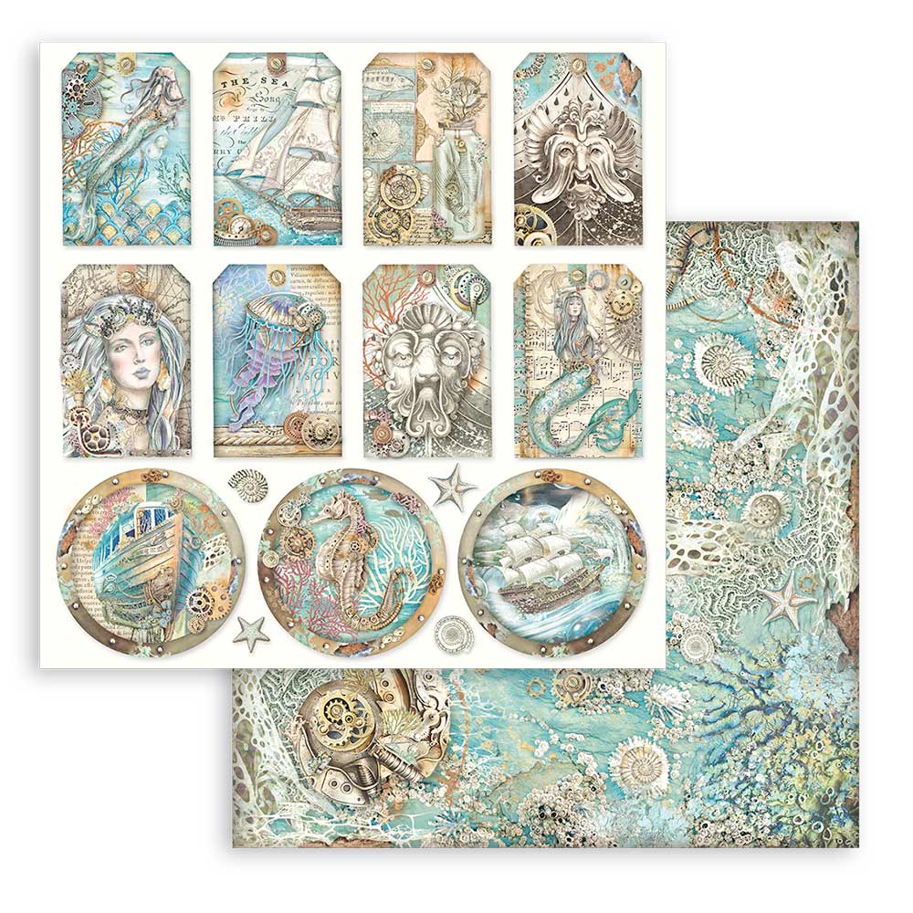 Scrapbook Papierblock 12"x12" - Songs of the sea - Maxi background selection