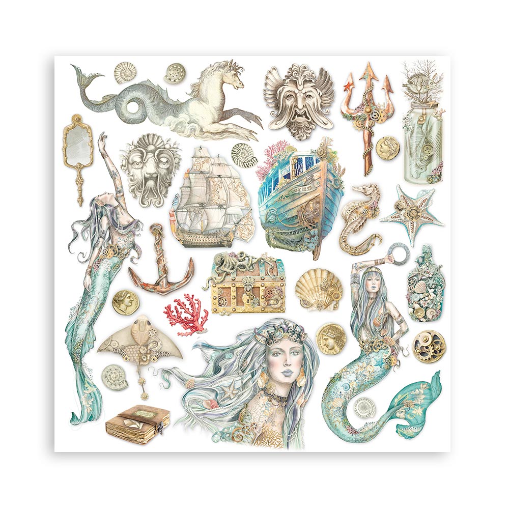 Scrapbook Papierblock 12"x12" - Songs of the sea - Maxi background selection