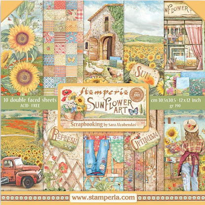 Scrapbook Papierblock 12"x12" - Sunflower Art