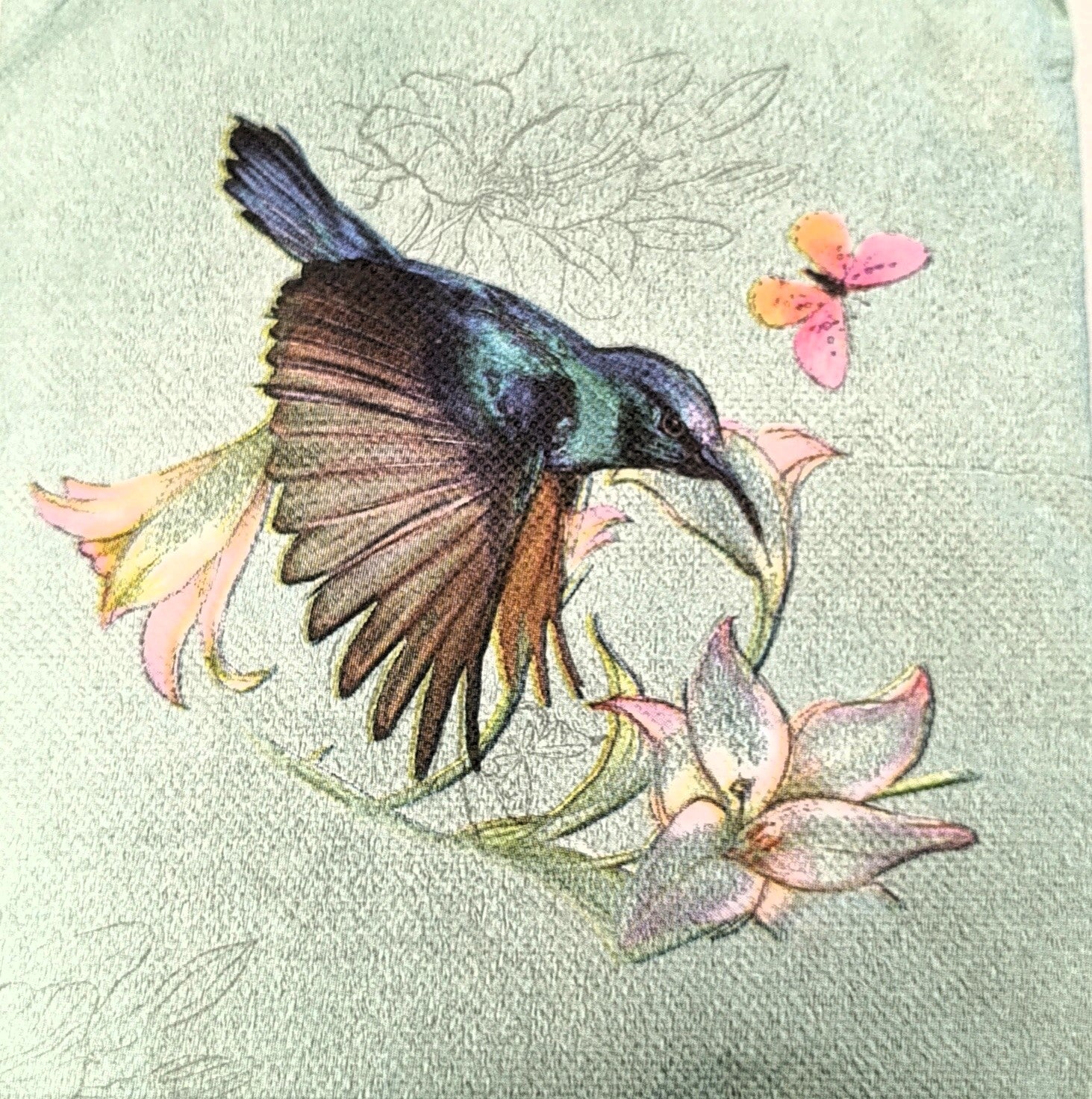 Serviette - Kohlibri - Bastelschachtel