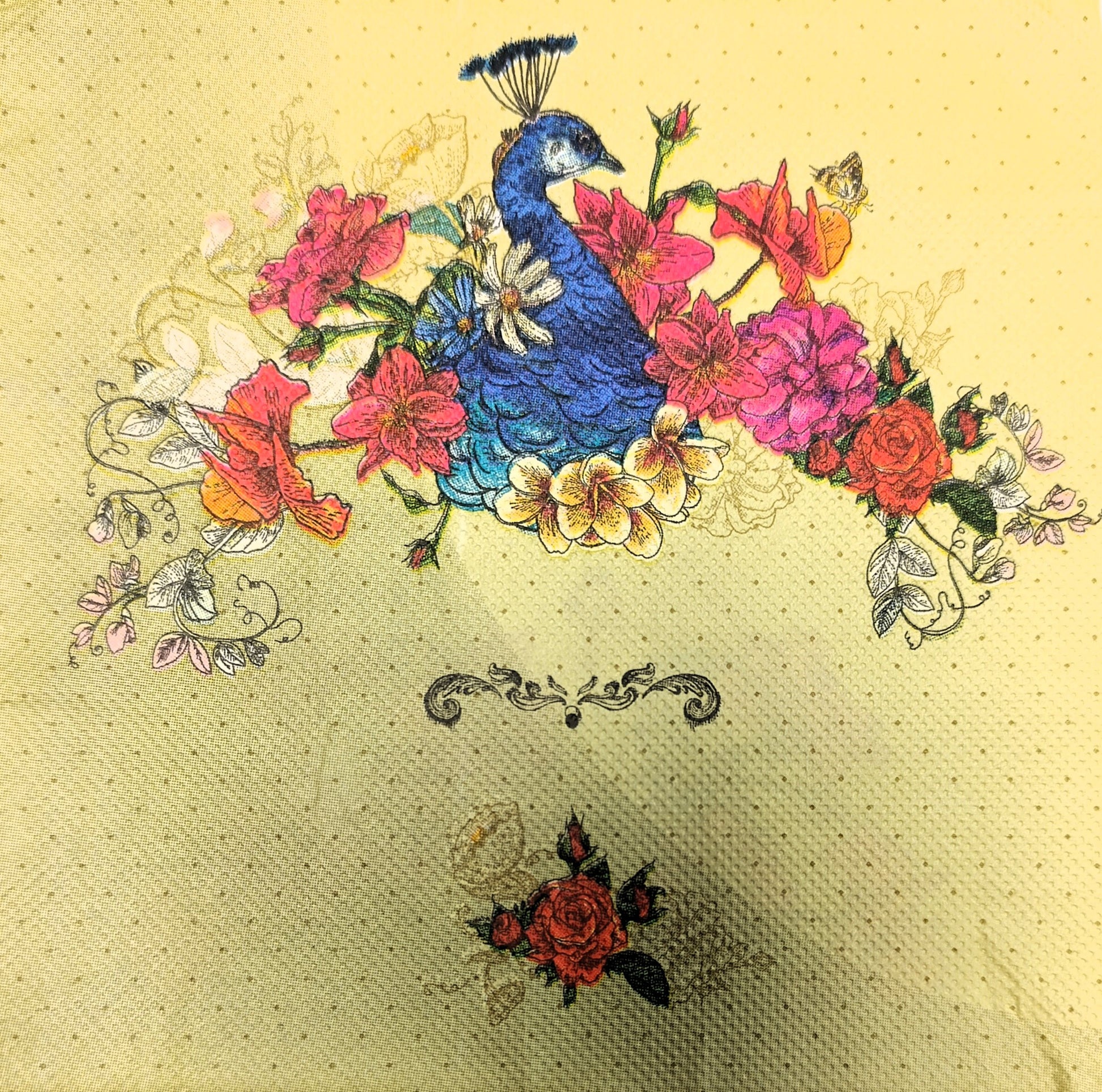 Serviette - Noble peacock - Bastelschachtel